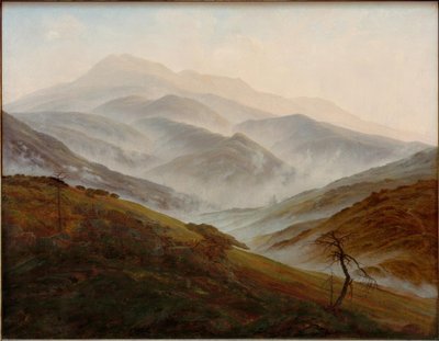 Riesengebirgslandschaft mit aufsteigendem Nebel von Caspar David Friedrich